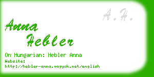 anna hebler business card